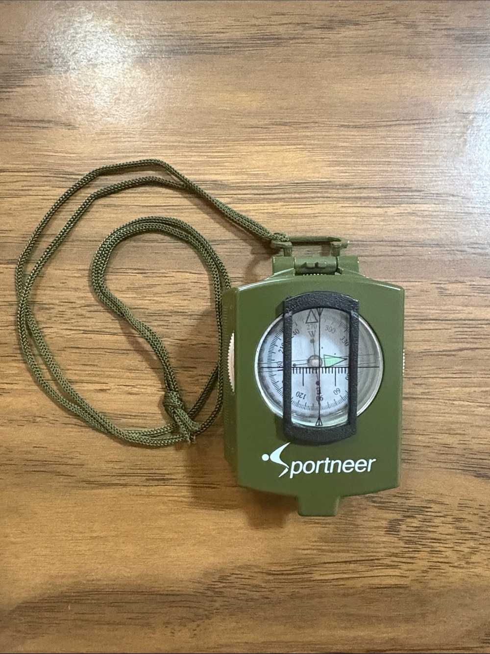 Olive Green Lensatic Compass with Lanyard